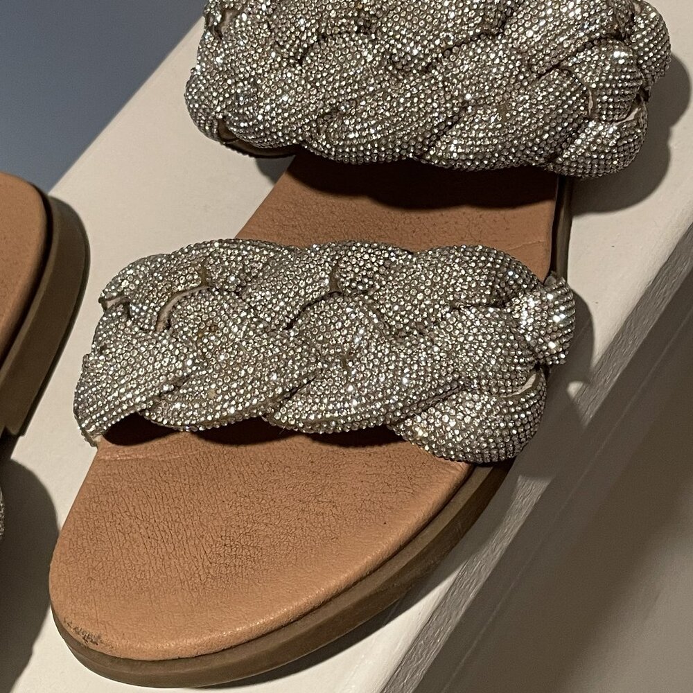 Steve Madden Braided Rhinestone Sandals - Picture 3 of 5